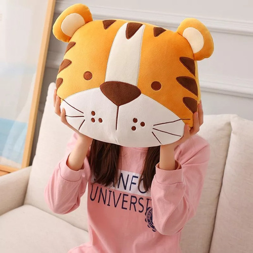 Almohada De Felpa Súper Suave De Tigre De Dibujos Animados D