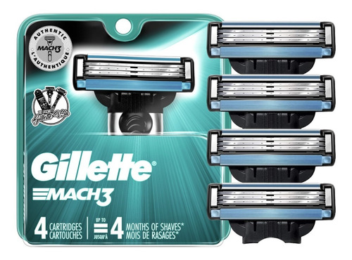 Cartuchos Repuestos Gillette Mach3 Pack 4 Unidades Original