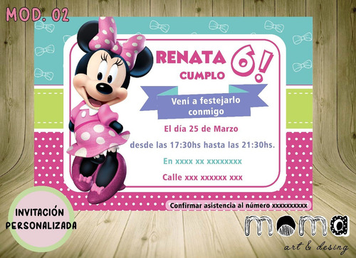 Invitaciones Imprimibles Y Digitales - Minnie Mouse