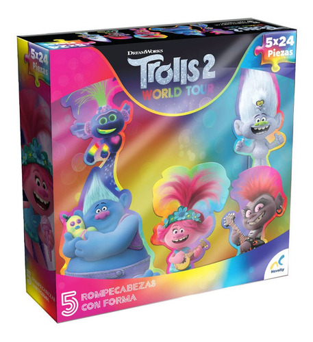 Rompecabezas Con Forma Trolls  - World Tour