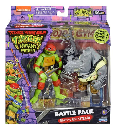 Tortugas Ninja! Mutant Mayhem Battle Pack Raph Vs Rocksteady