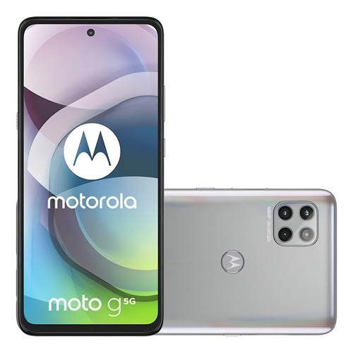 Moto G 5G Dual SIM 128 GB prata-prisma 6 GB RAM - Aceitável (Recondicionado)
