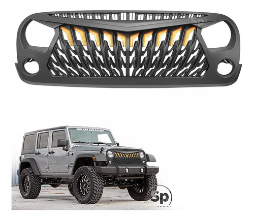 Parrilla Enojada Jeep Wrangler Jk 2007-2017 Frente C/led