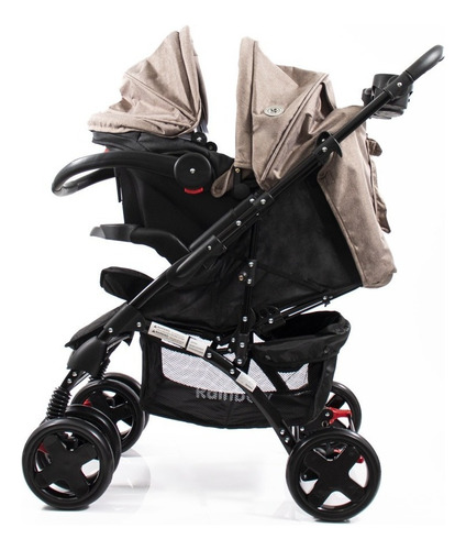 Cochecito Bebé Con Huevito Cuna Rainbow Adagio Travel System Color Beige Chasis Negro