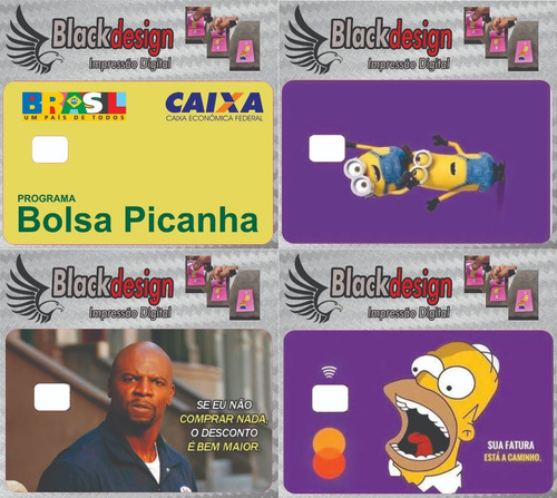 4 Adesivos Cartão De Credito Bolsa Picanha