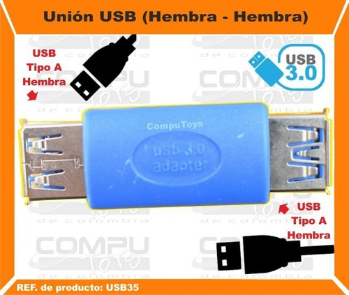 Unión Usb 3.0 H- H Alargue Longitud Ref: Usb35 Computoys Sas