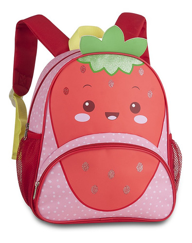 Mochila Infantil Escolar Passeio Costas - Morango - Clio