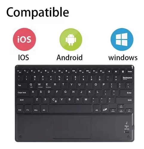 Teclado Bluetooth Negro 9 Pulgadas Celular Tablet Pc