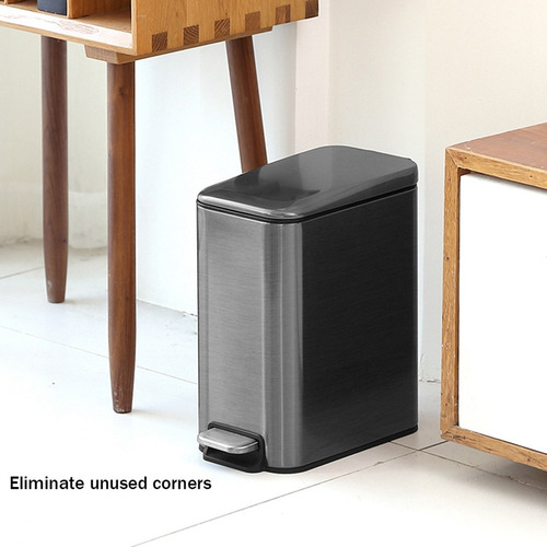 Cubo De Basura Compacto De Acero Inoxidable Para Baño Con Pe
