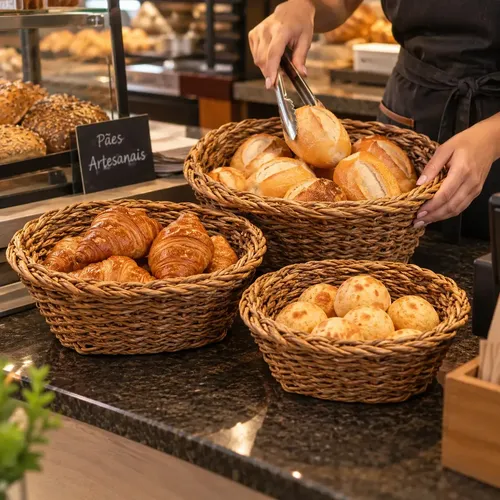 Kit 3 Cestos Organizadores Multiuso Decorar Banheiro Cozinha Conjunto Cesta Organizadora Armazenar Fruteira Restaurante Balcão Mesa Posta Café da Manhã Jantar Servir Prateleira Vaso De Plantas Luxo