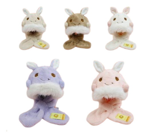 Set Gorro Cuello Bufanda Peluche Infantil Abrigo Mayorista Beige Único