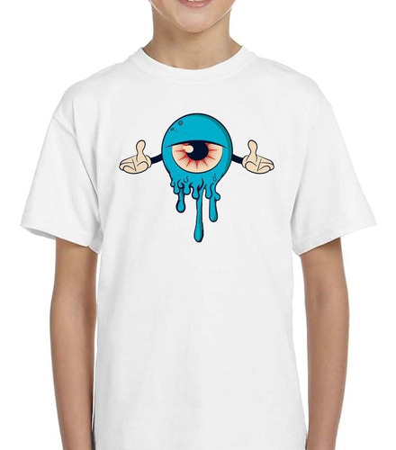 Remera De Niño Ojo Art Caricatura Celeste