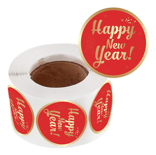 Etiquetas De Feliz Año Nuevo Pegatinas Para Sobres De Año Nu