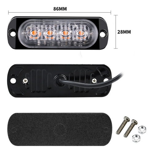 Kit 24 Strobo Automotivo Led Viatura Caminhão Branco Amarelo