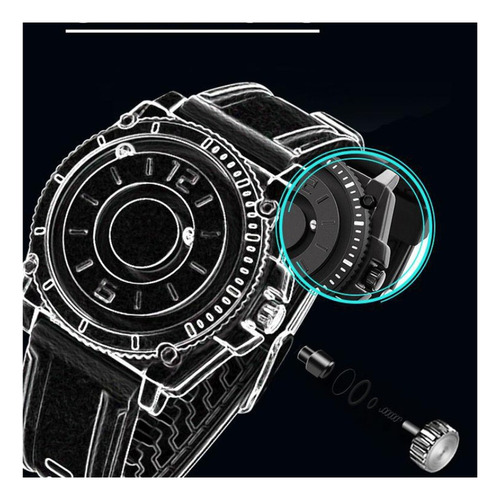 Reloj Casual Eutour E029 Con Bolas Magnéticas De Silicona