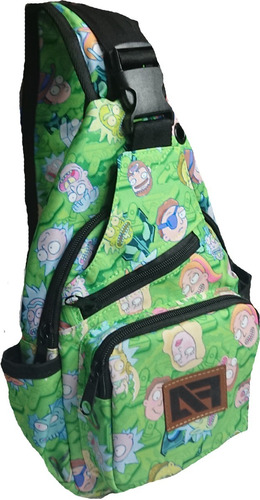 Mariconera Mochila Sling Cruzada Rick Y Morty