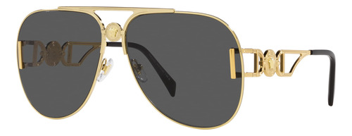 Versace Anteojos De Sol Unisex Con Montura Dorada Lentes