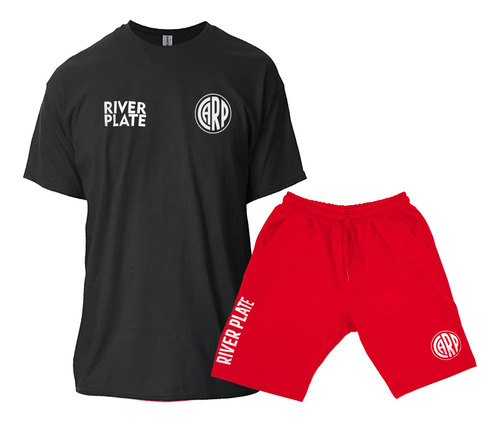 River Plate Conjunto Remera Y Short Corto Bermuda Unisex