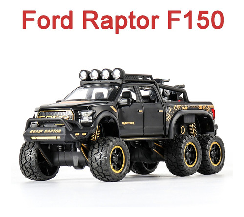 Autos Miniatura De Metal 1:28 Luces Y Sonido Ford Raptor F15