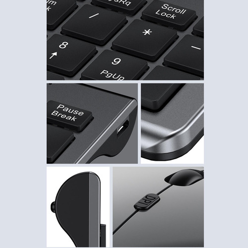 Teclado Inalámbrico Inalámbrico Con Cable Usb Plata