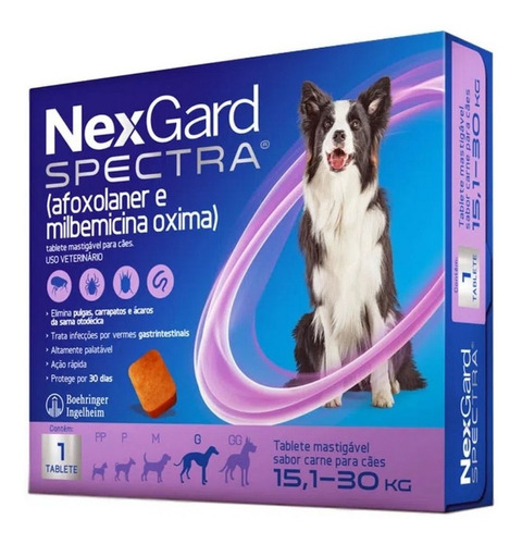 Nexgard Spectra Antipulgas E Vermífugo Cães 15,1kg A 30kg