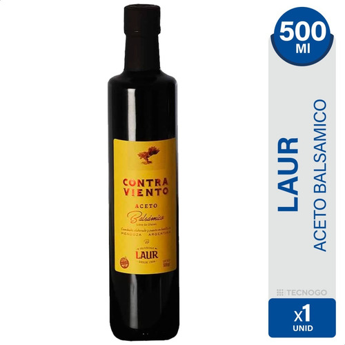 Imagen 2 de 4 de Aceto balsámico libre de gluten Laur Contra Viento 500ml