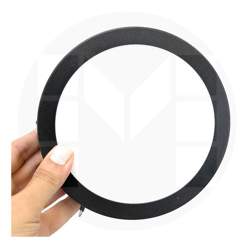Imagen 3 de 10 de Panel Led Plafon Circular 12w=80w 1080l Marco Negro Macroled