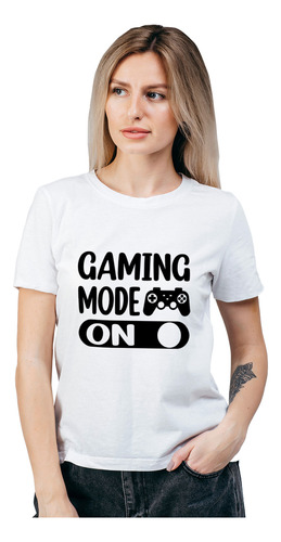 Polera Mujer Gaming Mode On Gamer Algodón Orgánico Wiwi