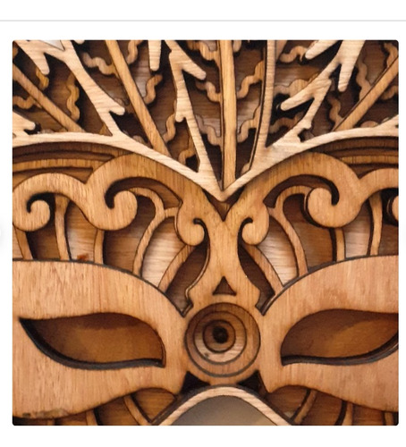 Cuadro Decorativo Mascara Carnaval En Madera