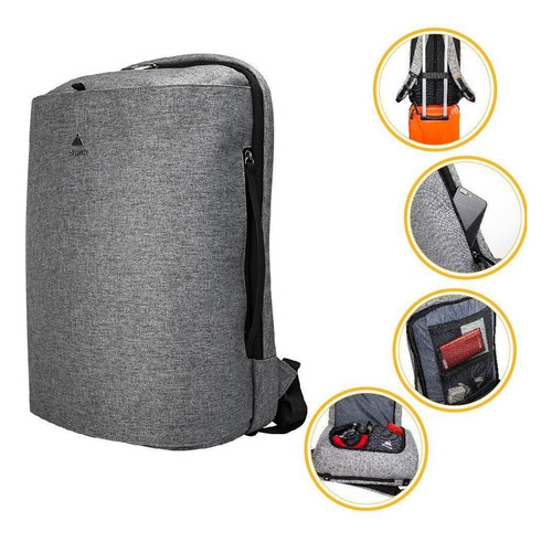 Mochila Skypeak 17 Pulg Gris Cierre Magnético Nett-115gr Gris