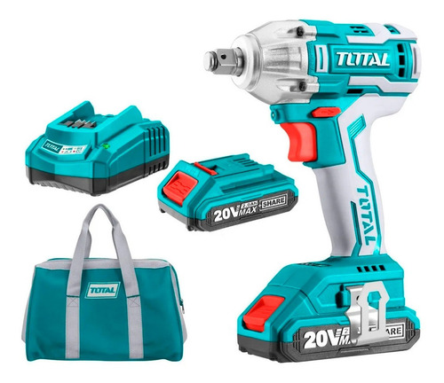Imagen 4 de 4 de Taladro Pistola Llave Impacto 20v 2 Bat Total Tiwli2001