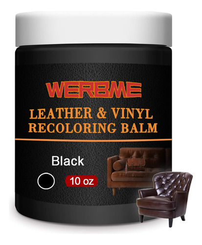 Bálsamo Recolorante Para Cuero Werbme Black 300 Ml, Tinte Pa