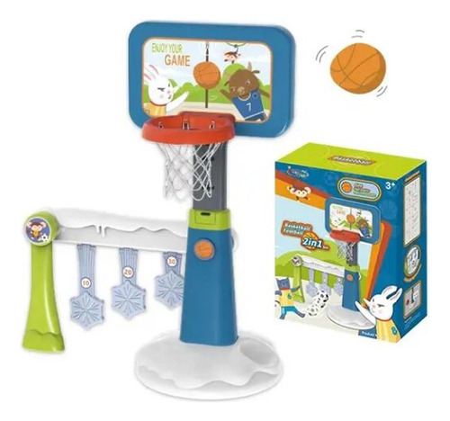 Mini Canasta Basquetbol 2 En 1 Tablero Niños + Pelota
