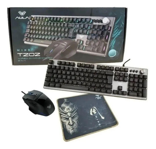 Kit Teclado Gamer + Mouse Com Fio 4800dpi + Mousepad Led Rgb