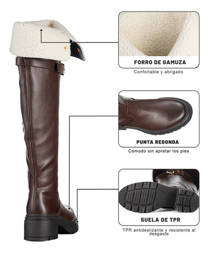 Botas Largas Mujer De Moda Comodo Tacon Grueso Weide Czy615