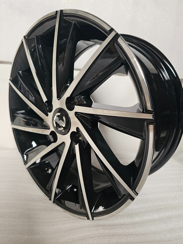 Rines 15 4-100 Versa March Gol Aveo Spark Beat Kia Rio K3 Negro Maquinado 6.5"