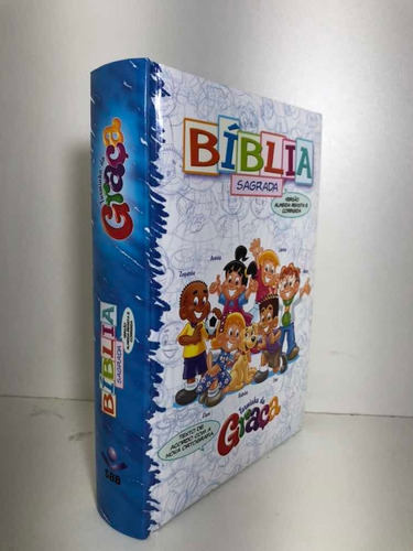 Imagem 2 de 5 de Bíblia Da Turminha Da Graça Infantil Ilustrada Azul C/indice