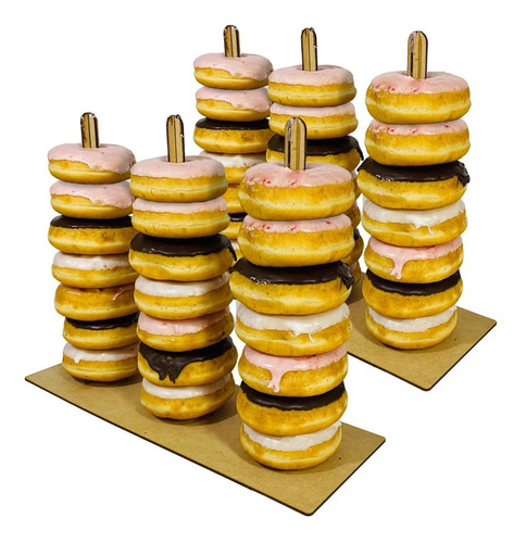 Imagen 1 de 10 de Kit 2 Bases Porta Donas Donuts Mesa De Dulces Candy Bar Mdf