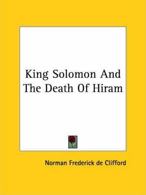 Libro King Solomon And The Death Of Hiram - Norman Freder...