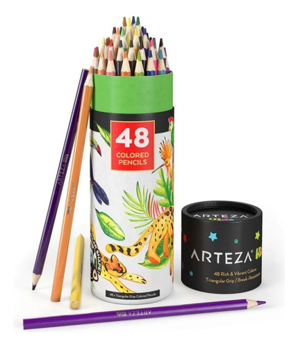 Set 48 Lápices Colores Dibujo Estuche Junior Kids Arteza