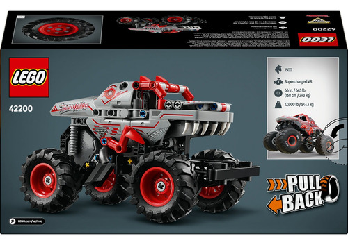 LEGO® Technic™ Monster Jam™ ThunderROARus™ con Motor de Carga Manual 42200; vehículo de juguete construible, regalo para niños y niñas desde 7 años