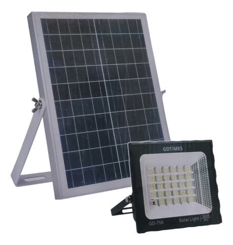 Foco Solar Led 300w Control Remoto Luz Fija+panel+cable 3m