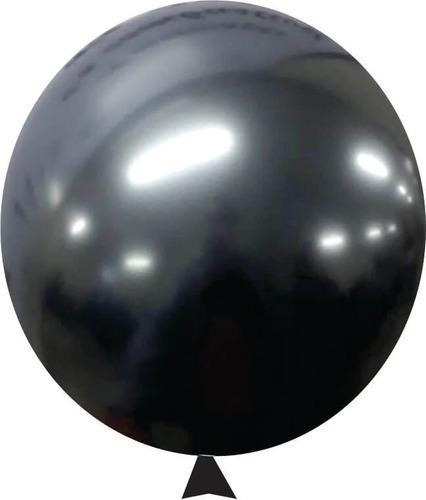 Balão Bexiga Metalizado Cores Tamanho 9 C/ 25 Unidades Cor Preto Balões Festa