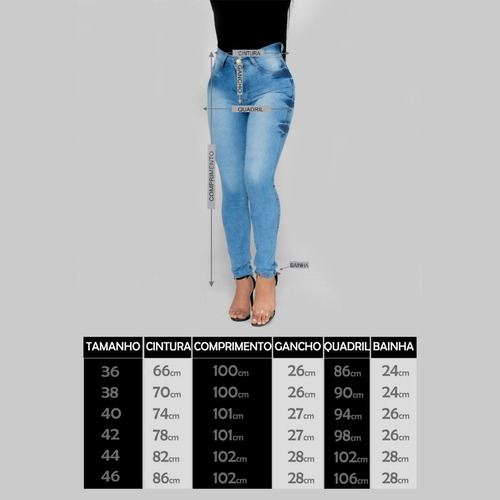 Imagem 8 de 8 de Calça Skinny Feminina Levanta Bumbum Premium Azul Claro Nf-e