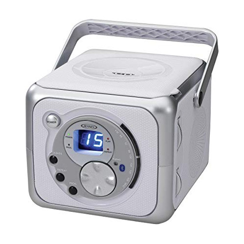 Jensen Cd-555 White/silver Cd Bluetooth Boombox 4wbuw