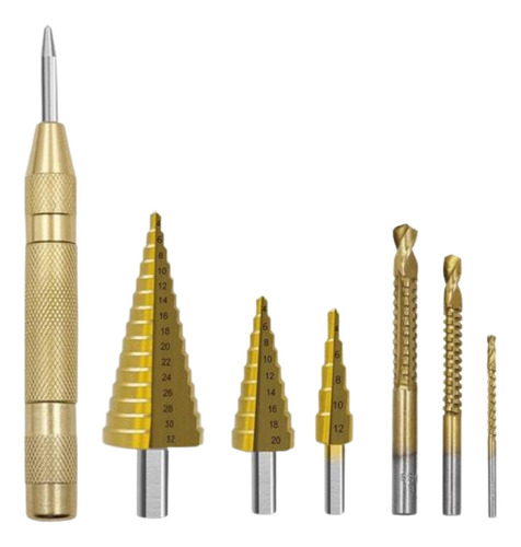 Kit Brocas Escalonada Aço Profissional 7 Peças