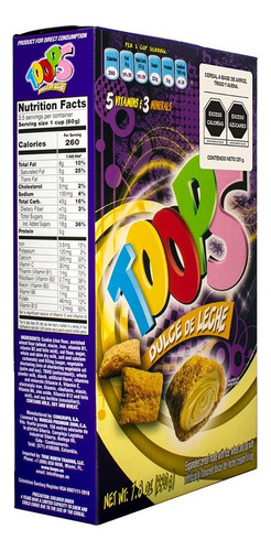 Cereal Dulce De Leche Con Relleno Toops Flips Expandido 220g