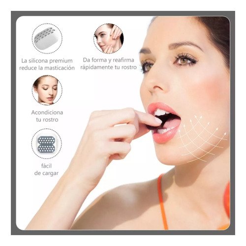 Ejercitadores Para Cara, Cuello Y Mandíbula masticador silicona blanco negra gris ejercicio 7pc