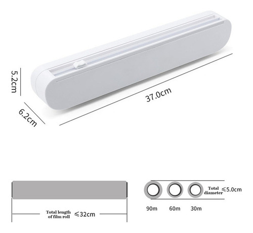 C Dispensador De Papel Aluminio Película Plástico Para