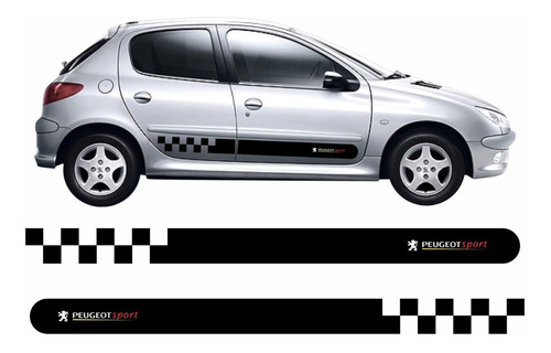 Adesivo Faixa Lateral Peugeot 206 Sport  Imp10